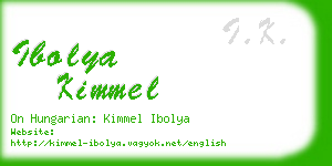 ibolya kimmel business card